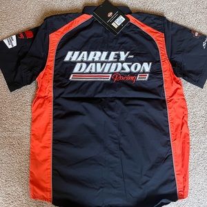 New Harley Davidson  hd garage racing button up shirt medium